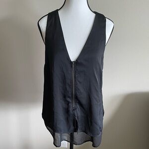 Banana Republic two later sheer zipup blouse tank.